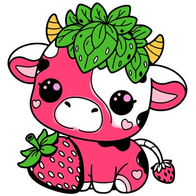 cute strawberry cow