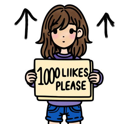 a girl holding a sign that says 100 likes please