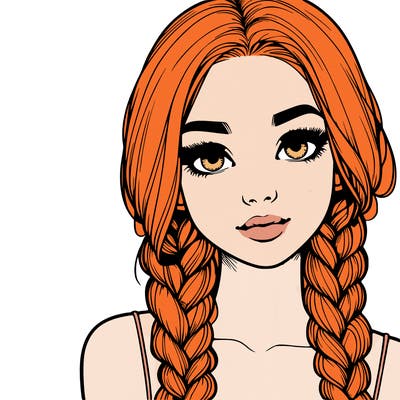 realistic girl with braids