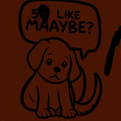 a puppy that says 5 like maybe