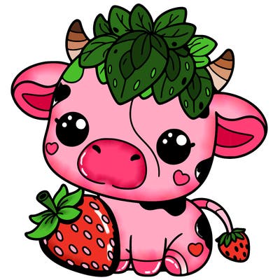 cute strawberry cow
