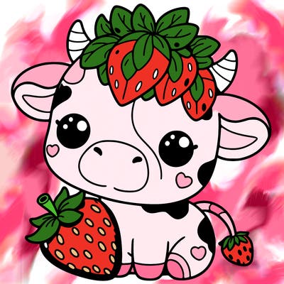 cute strawberry cow
