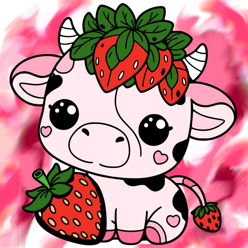cute strawberry cow