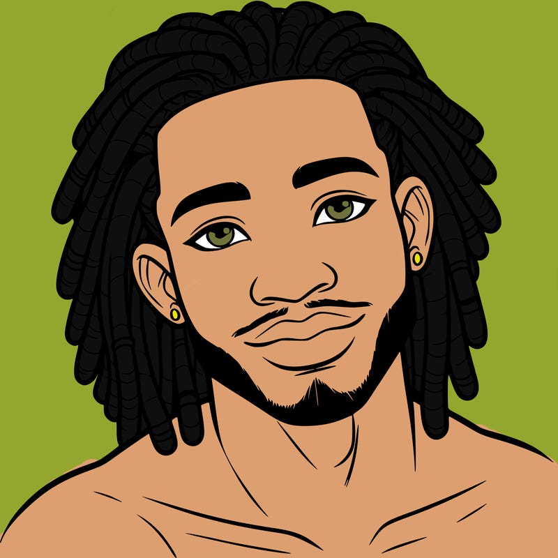 beautiful african american man with dreads