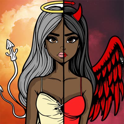 devil vs angel realistic girl