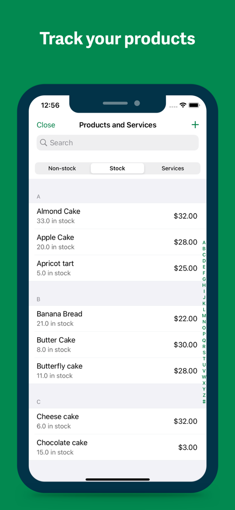 中小企業の製品在庫レベルと価格を表示するSage Accountingモバイルアプリ