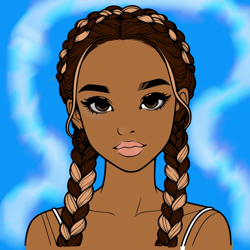 realistic girl with braids