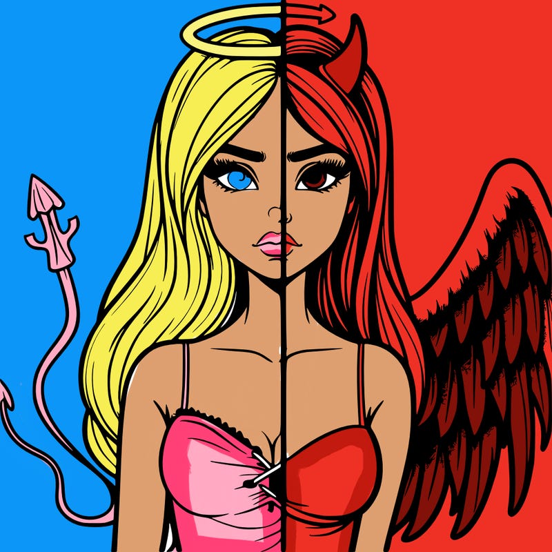 devil vs angel realistic girl