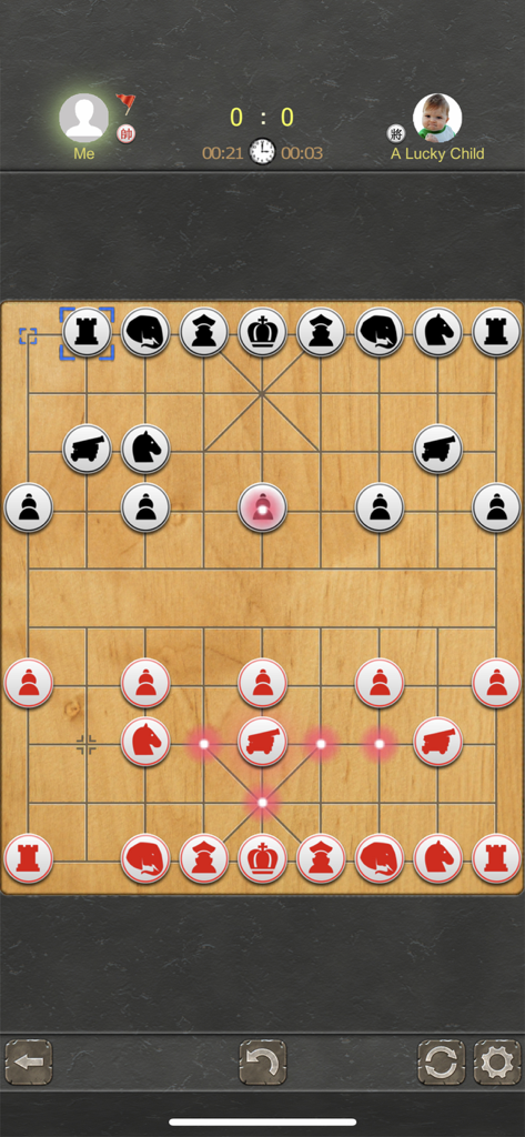 Chinese Chess - Best XiangQi - Tavola di gioco Chinese Chess XiangQi con icone di pezzi occidentali contro un avversario AI