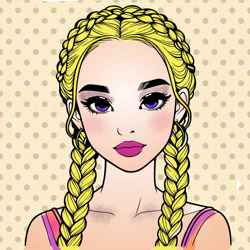 realistic girl with braids