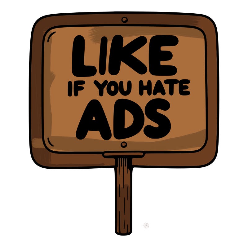 a sign that says like if you hate ads
