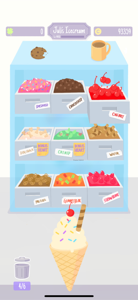 Sundae Picnic - Making a custom ice cream cone with sprinkles and cherry toppings in Sundae Picnic.