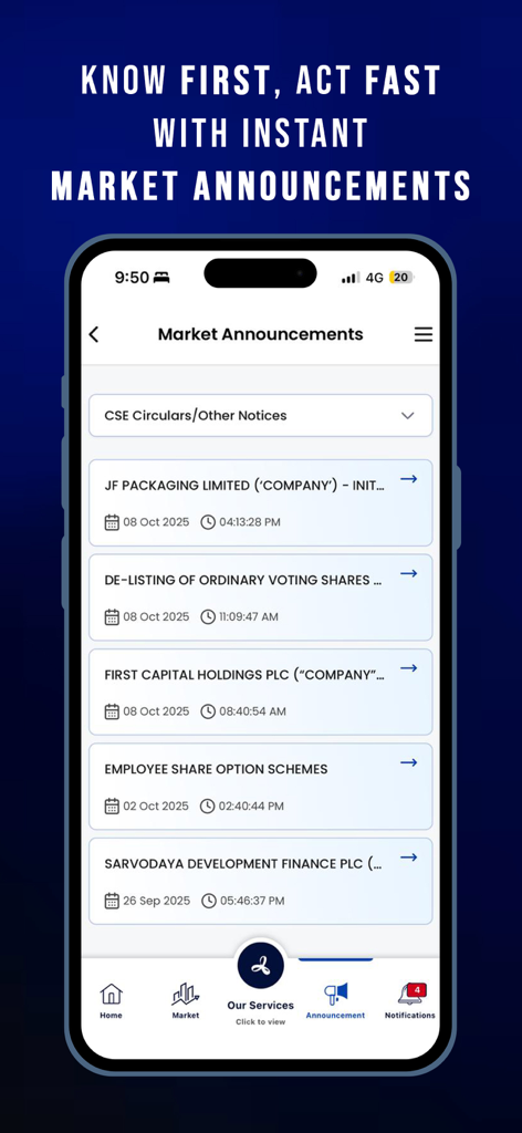 CSE Mobile App - Real-time market announcements and corporate news on the CSE Mobile App