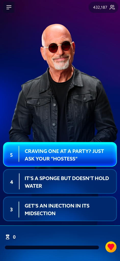 Best Guess Live - Il conduttore Howie Mandel presenta enigmi in una sessione di trivia dal vivo sull'app Best Guess Live