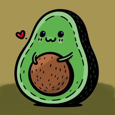 an avocado hugging an avocado