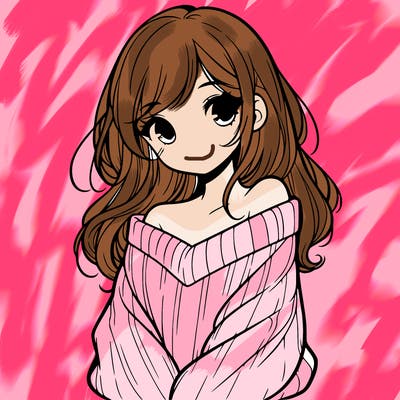 shy pretty girl wearing a sweater that is falling off one shoulder portrait