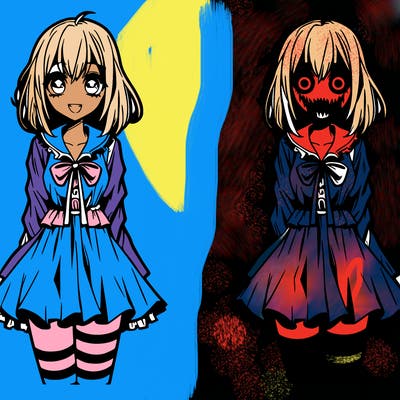 scary anime girl