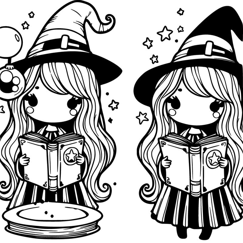 a witch with magic book