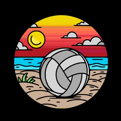 volleyball on a beach