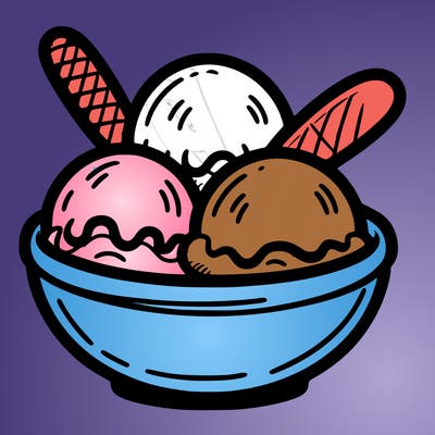 ice cream scoops in a bowl