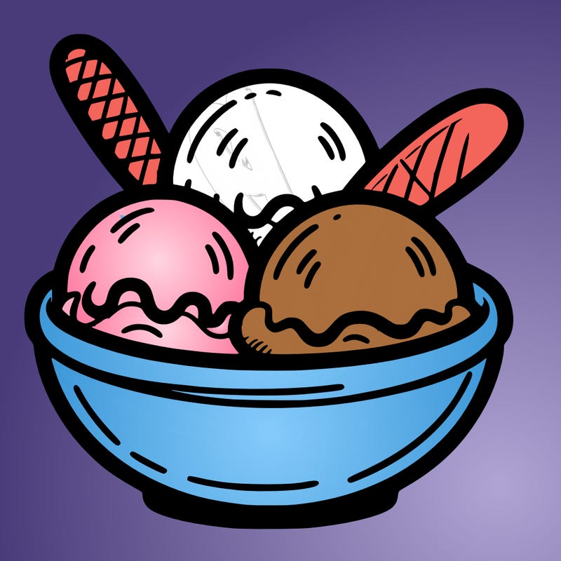 ice cream scoops in a bowl