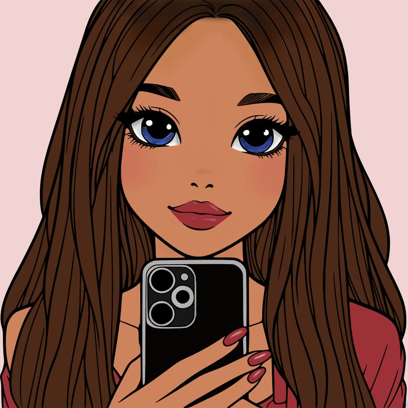 realistic girl with a phone