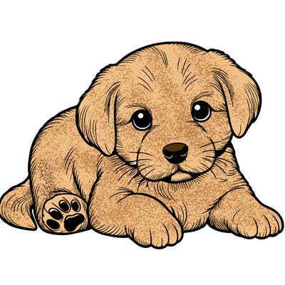 a cute realistic puppy