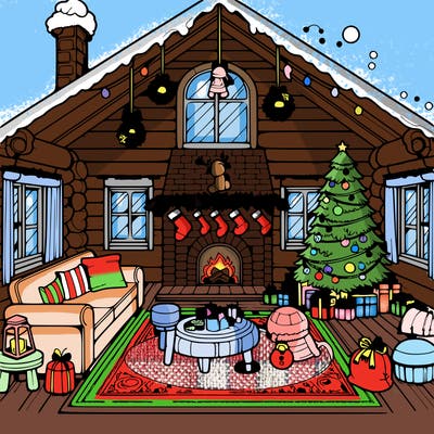 christmas house interior