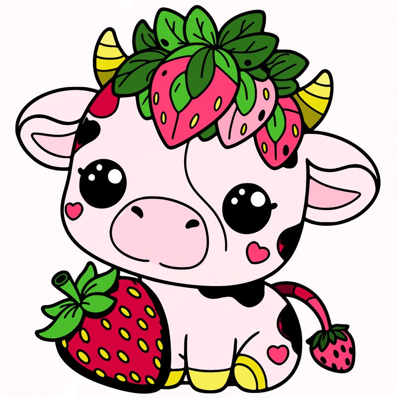 cute strawberry cow