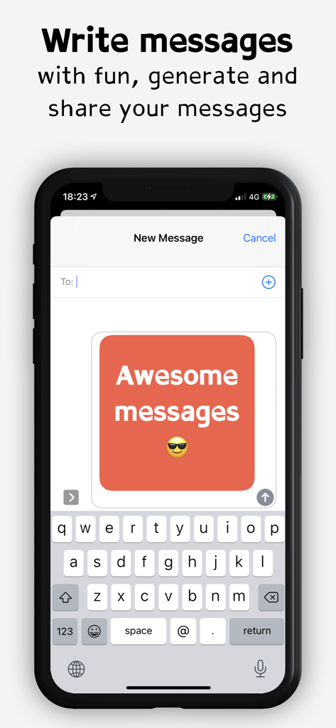 Dyslexia fonts - モバイルアプリのインターフェース。ディスレクシアに配慮したフォントを使用してメッセージを作成・共有する方法が表示されている。