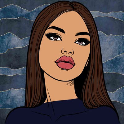 realistic woman with full lips