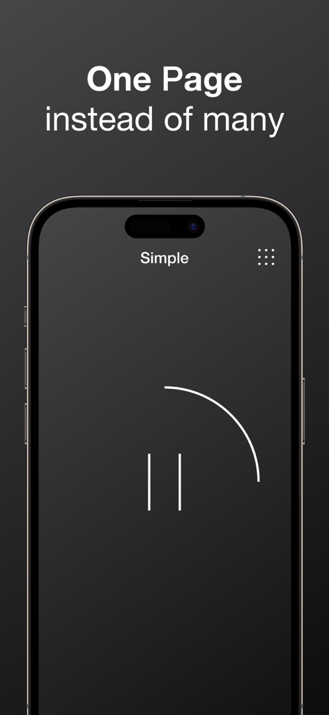 Gestures for a Music Player - Interfaz de usuario minimalista de una sola página de la aplicación Gestures for a Music Player en iPhone