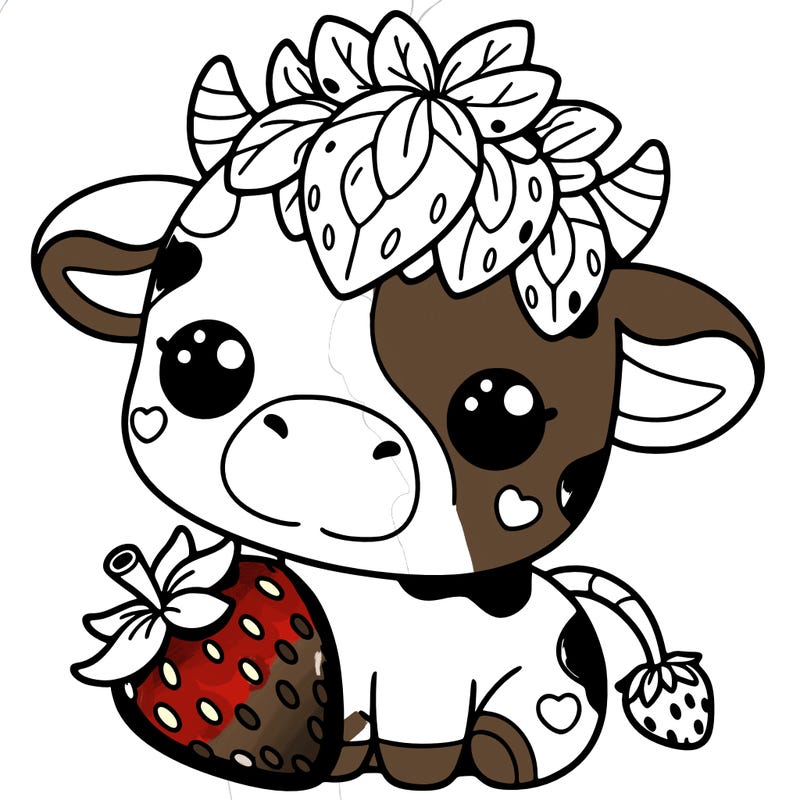 cute strawberry cow