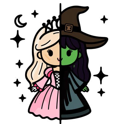 split princess and witch