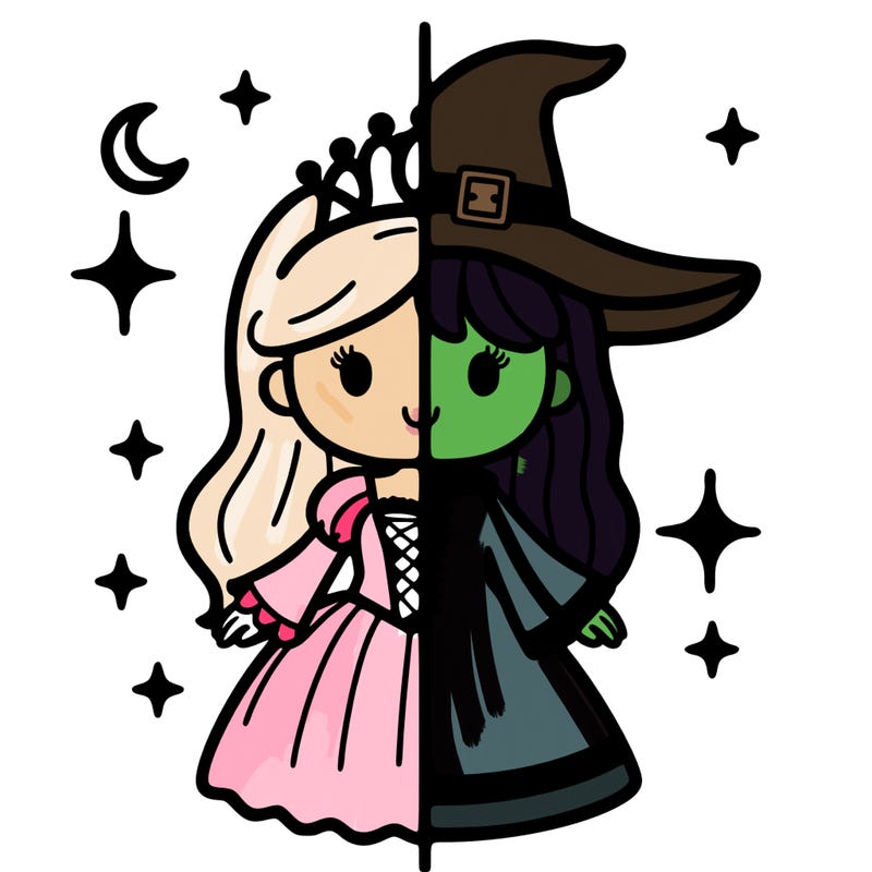 split princess and witch