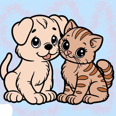 kitten and puppy