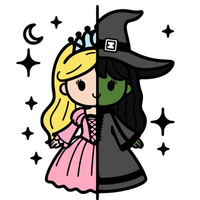 split princess and witch