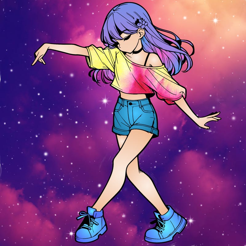 realistic girl danceing