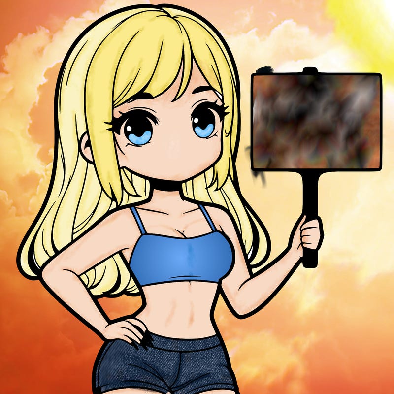 girl in a cute crop top holding a blank sign