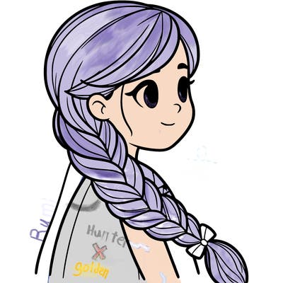 girl with a long braid