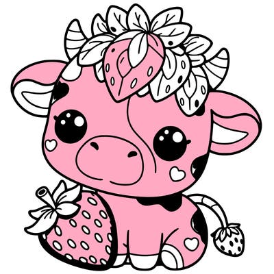 cute strawberry cow