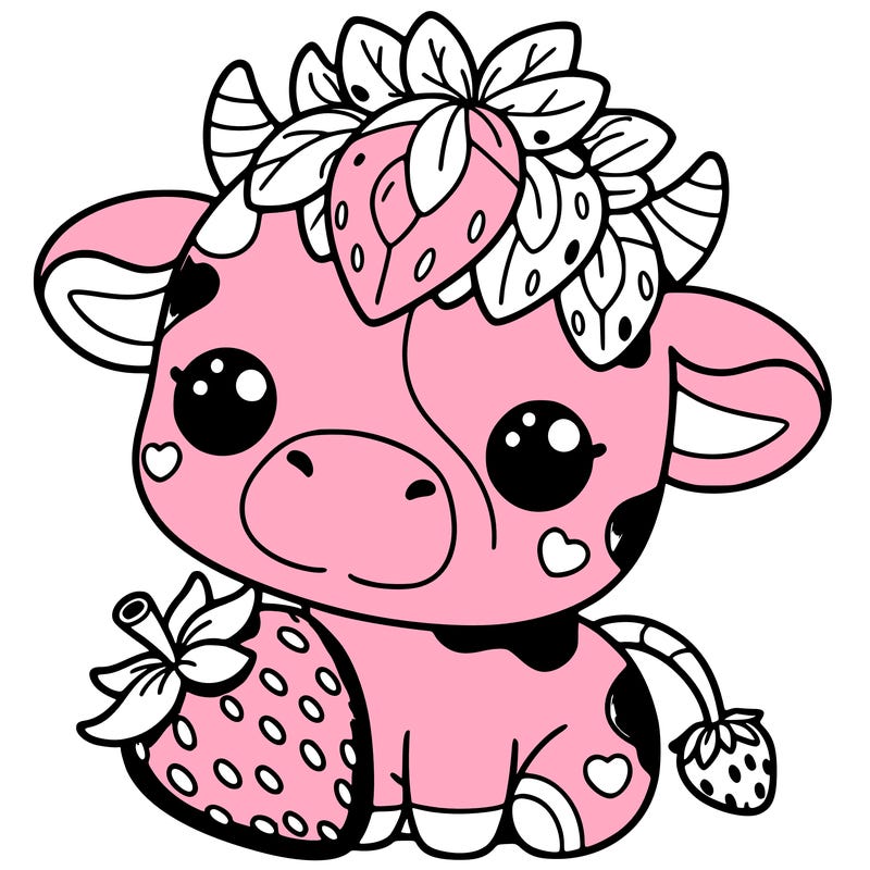 cute strawberry cow