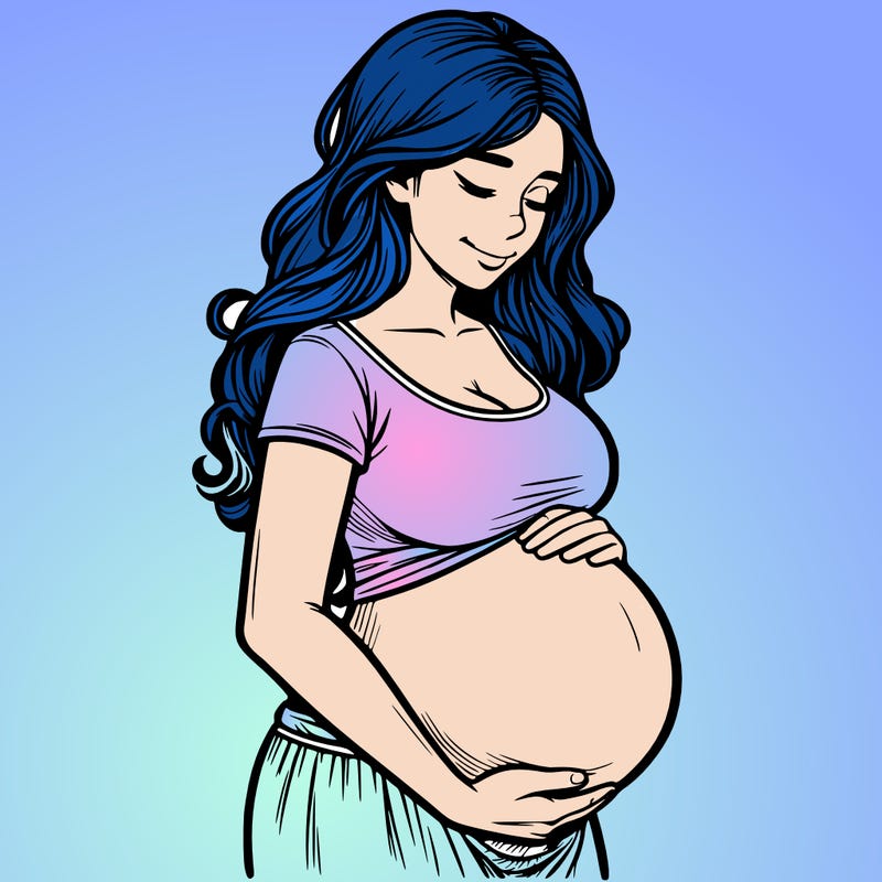 woman heavily pregnant realistic