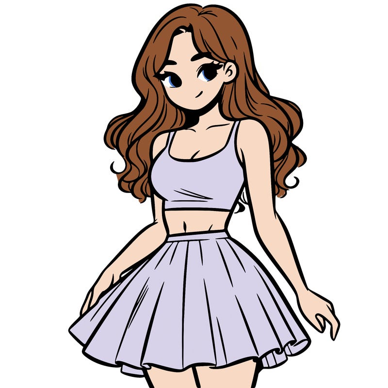 woman in a skirt and crop top
