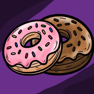 a piece of food doughnuts