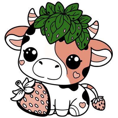 cute strawberry cow