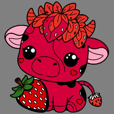 cute strawberry cow