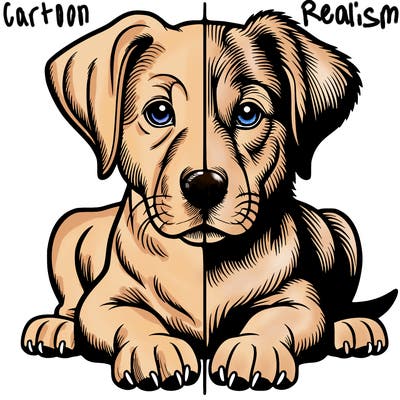 realistic dog split picture