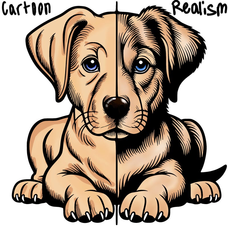 realistic dog split picture