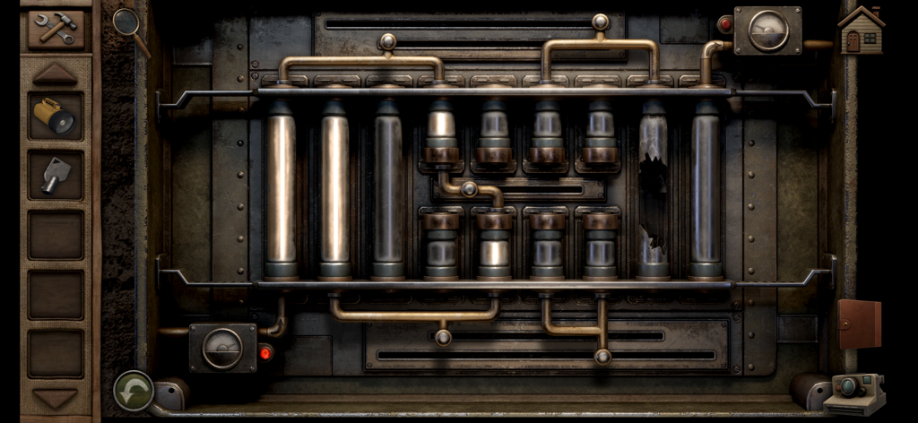 Aurora Hills: Chapter 1 - A complex industrial logic puzzle featuring glass tubes and metal pipes in Aurora Hills Chapter 1